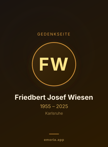Gedenkportrait von Friedbert Josef Wiesen