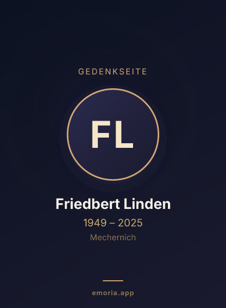Gedenkportrait von Friedbert Linden