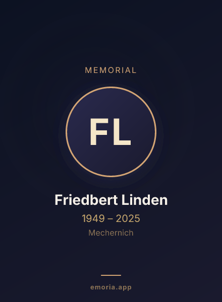 Memorial portrait of Friedbert Linden