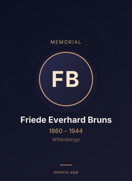 Memorial portrait of Friede Everhard Bruns