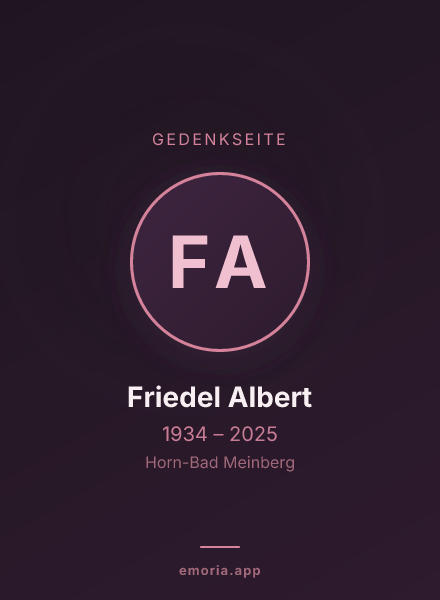 Gedenkportrait von Friedel Albert