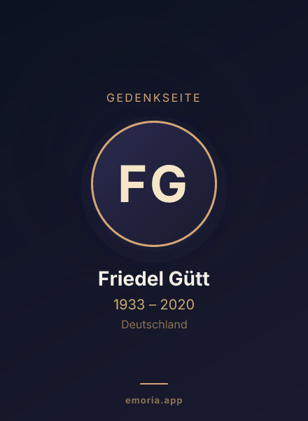 Gedenkportrait von Friedel Gütt
