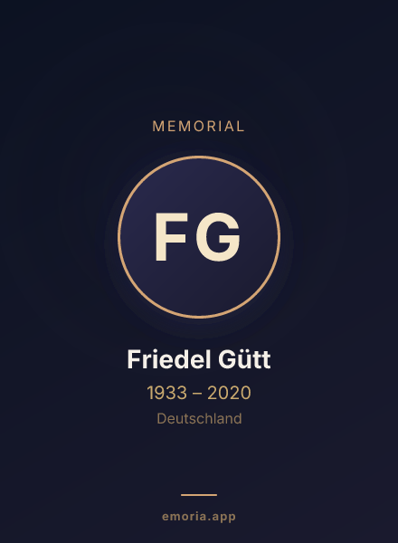 Memorial portrait of Friedel Gütt