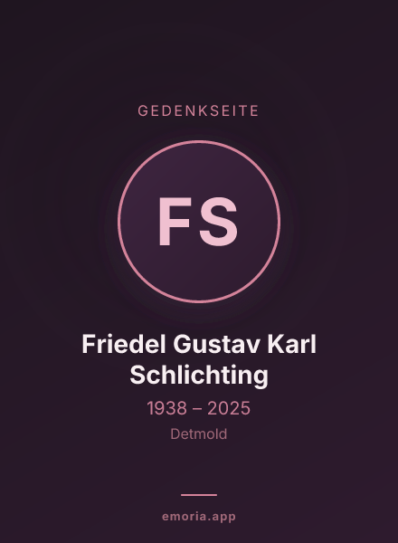 Gedenkportrait von Friedel Gustav Karl Schlichting