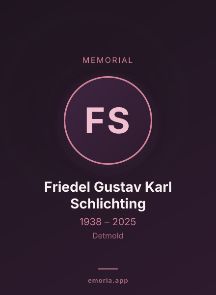 Memorial portrait of Friedel Gustav Karl Schlichting