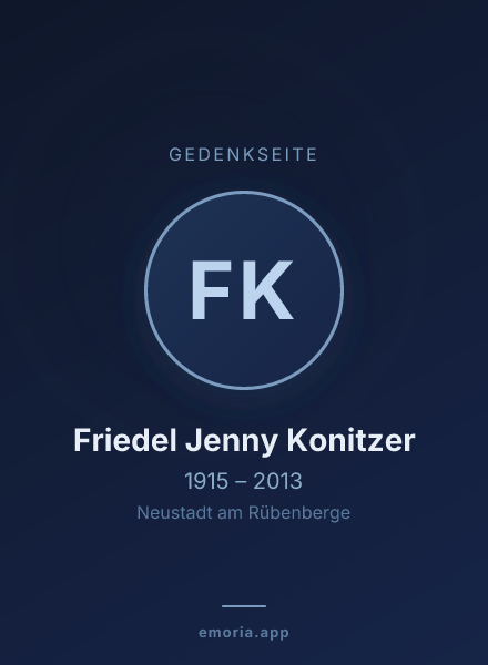 Gedenkportrait von Friedel Jenny Konitzer
