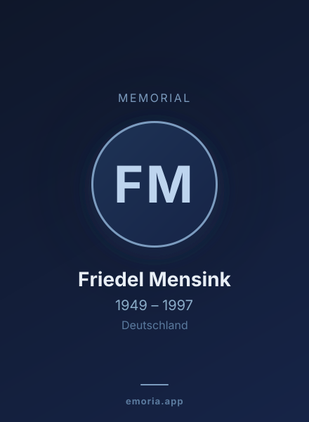 Memorial portrait of Friedel Mensink