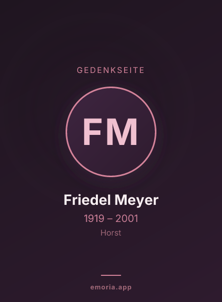Gedenkportrait von Friedel Meyer