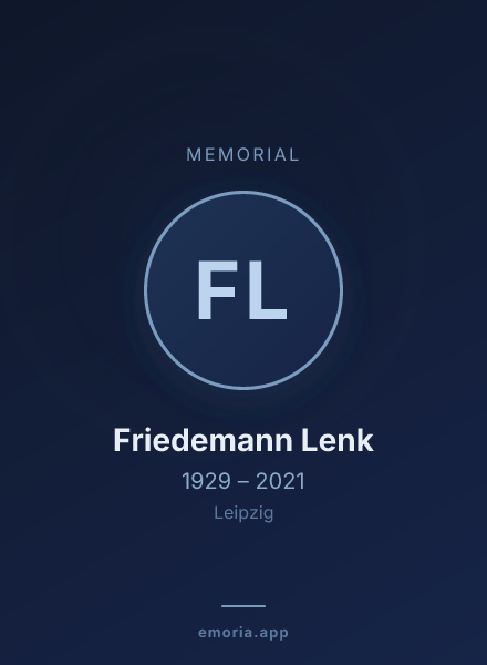 Memorial portrait of Friedemann Lenk