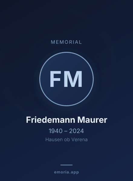 Memorial portrait of Friedemann Maurer