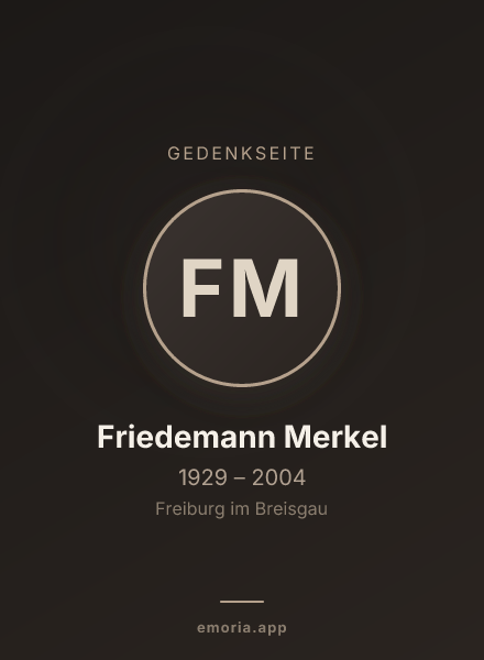 Gedenkportrait von Friedemann Merkel