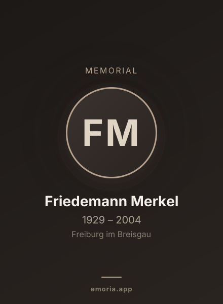 Memorial portrait of Friedemann Merkel