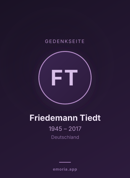 Gedenkportrait von Friedemann Tiedt