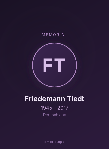 Memorial portrait of Friedemann Tiedt