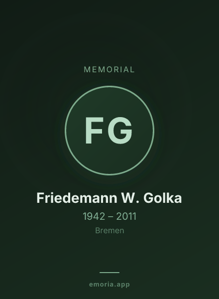 Memorial portrait of Friedemann W. Golka