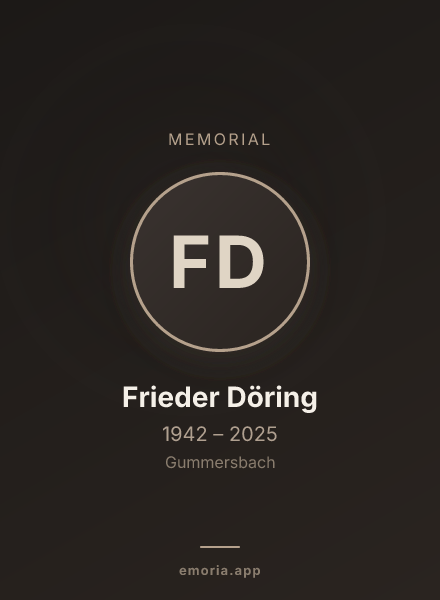 Memorial portrait of Frieder Döring