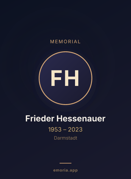 Memorial portrait of Frieder Hessenauer