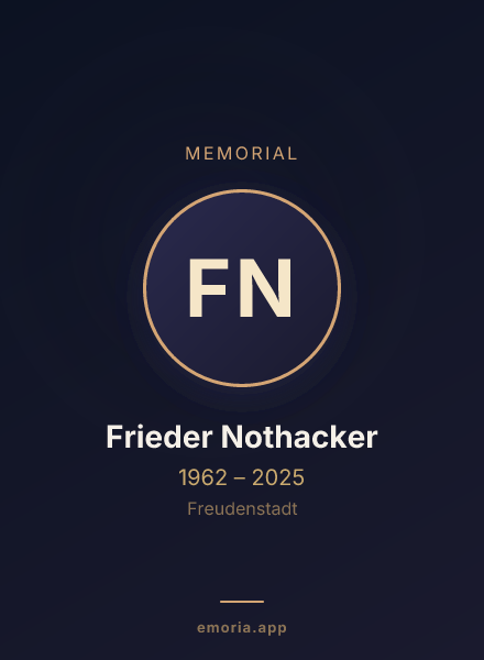 Memorial portrait of Frieder Nothacker