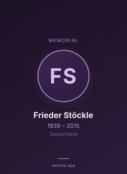 Memorial portrait of Frieder Stöckle