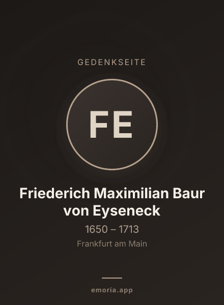 Gedenkportrait von Friederich Maximilian Baur von Eyseneck