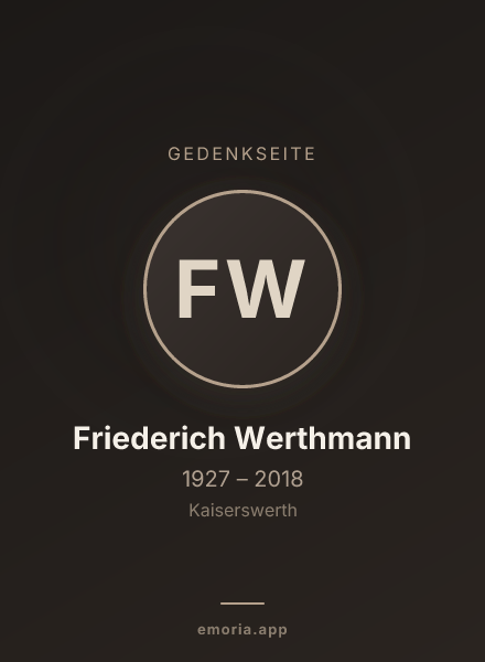 Gedenkportrait von Friederich Werthmann