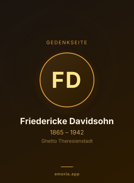 Gedenkportrait von Friedericke Davidsohn
