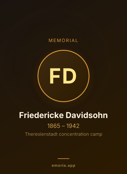 Memorial portrait of Friedericke Davidsohn