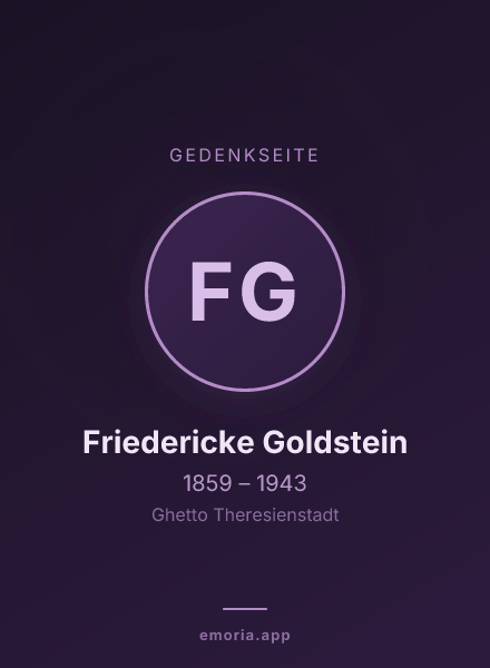Gedenkportrait von Friedericke Goldstein