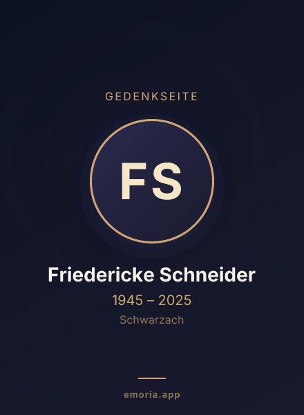 Gedenkportrait von Friedericke Schneider