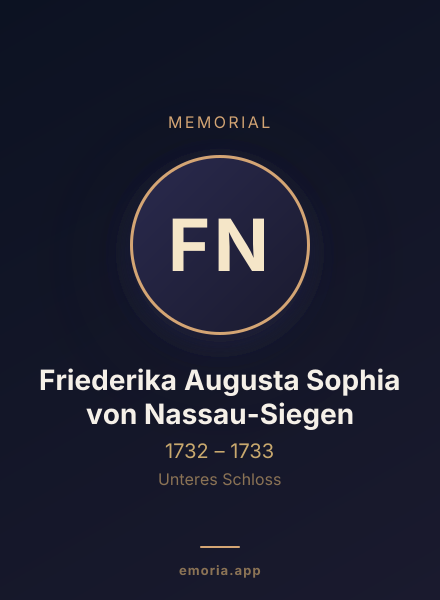 Memorial portrait of Friederika Augusta Sophia von Nassau-Siegen