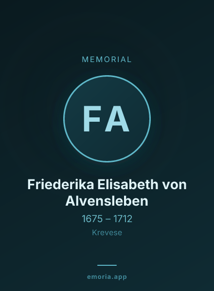 Memorial portrait of Friederika Elisabeth von Alvensleben