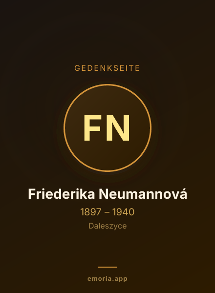 Gedenkportrait von Friederika Neumannová