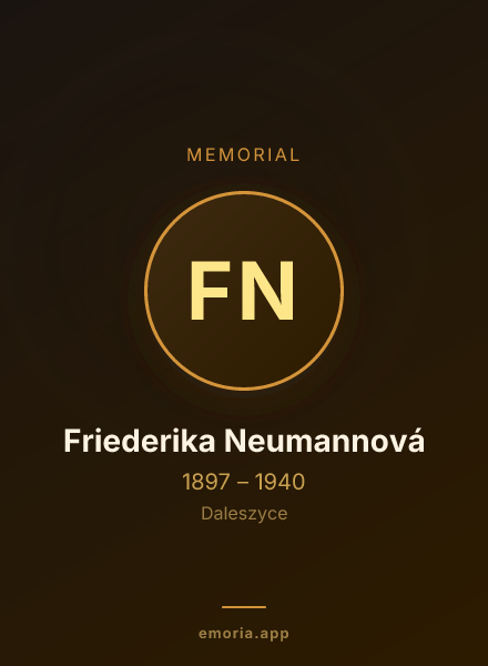 Memorial portrait of Friederika Neumannová
