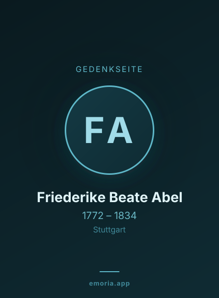Gedenkportrait von Friederike Beate Abel