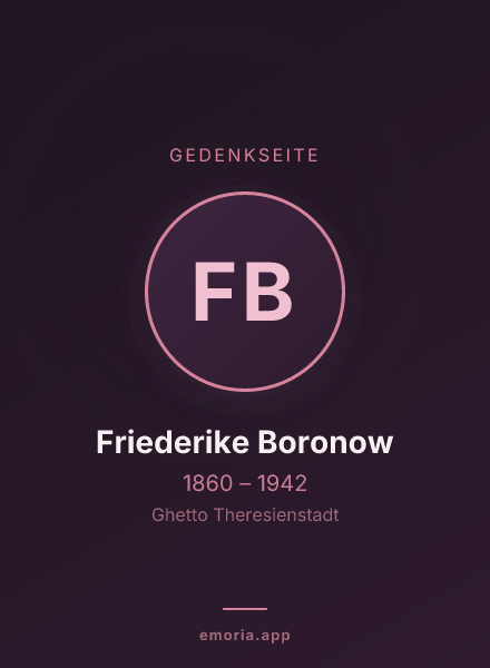 Gedenkportrait von Friederike Boronow