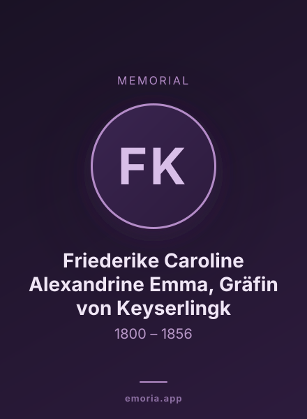 Memorial portrait of Friederike Caroline Alexandrine Emma, Gräfin von Keyserlingk