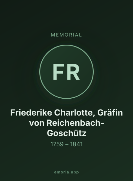 Memorial portrait of Friederike Charlotte, Gräfin von Reichenbach-Goschütz