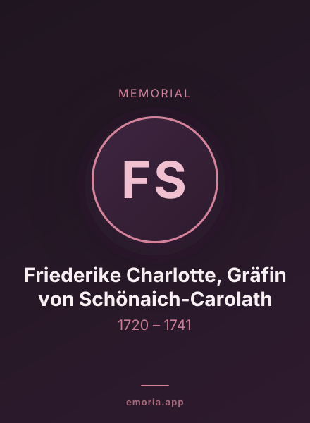 Memorial portrait of Friederike Charlotte, Gräfin von Schönaich-Carolath