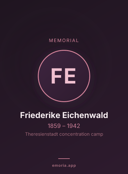 Memorial portrait of Friederike Eichenwald