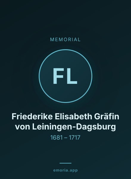 Memorial portrait of Friederike Elisabeth Gräfin von Leiningen-Dagsburg