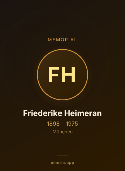 Memorial portrait of Friederike Heimeran