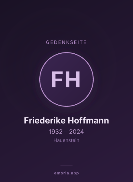 Gedenkportrait von Friederike Hoffmann