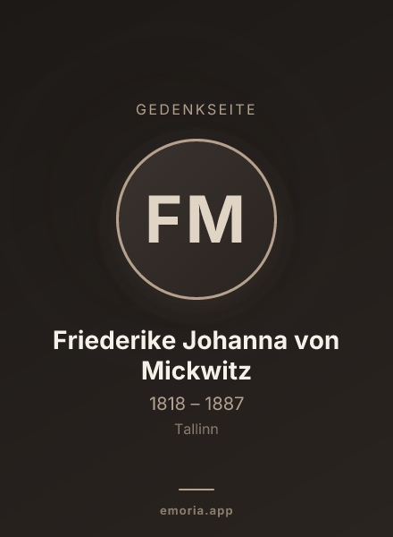 Gedenkportrait von Friederike Johanna von Mickwitz