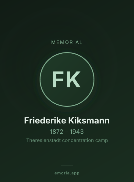 Memorial portrait of Friederike Kiksmann
