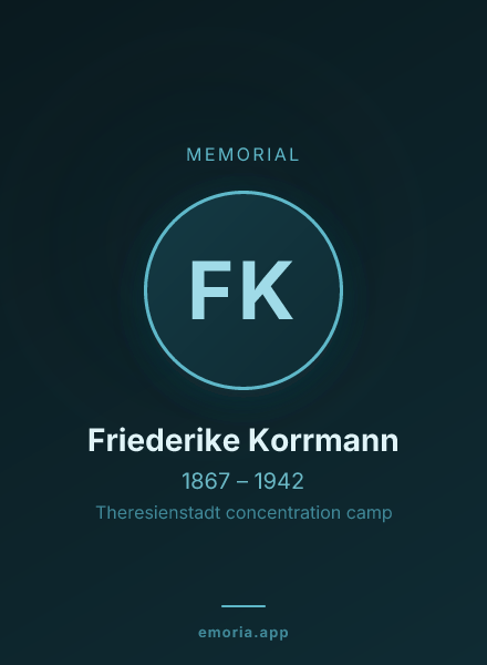 Memorial portrait of Friederike Korrmann