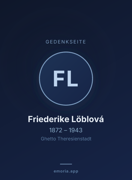 Gedenkportrait von Friederike Löblová