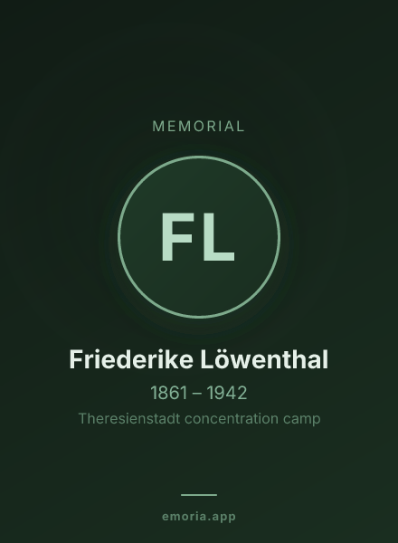 Memorial portrait of Friederike Löwenthal