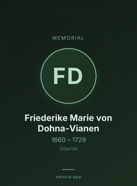 Memorial portrait of Friederike Marie von Dohna-Vianen