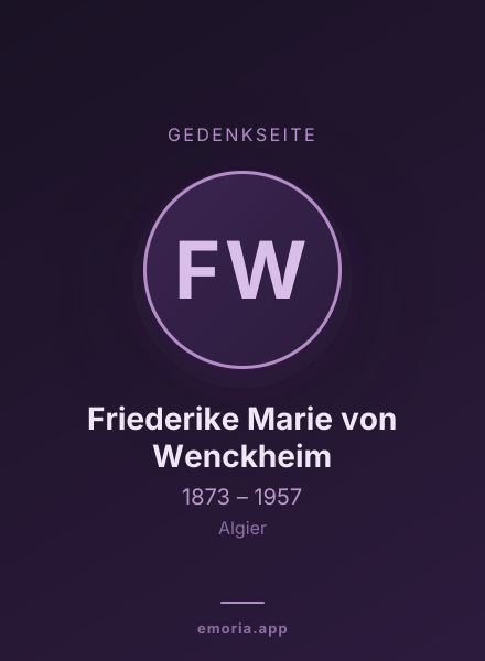 Gedenkportrait von Friederike Marie von Wenckheim