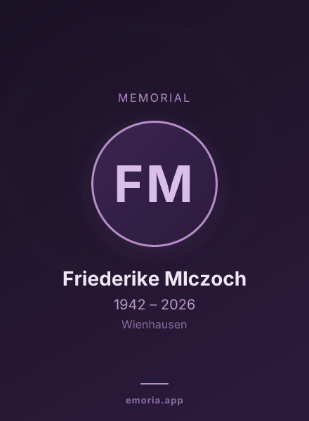 Memorial portrait of Friederike Mlczoch